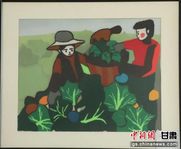 皋蘭縣高原夏菜項(xiàng)目幫助當(dāng)?shù)貗D女增收致富。刺繡 黃淑娟 繡稿 趙海科