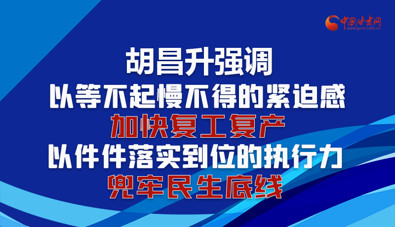 圖解|胡昌升強調：以等不起慢不得的緊迫感加快復工復產(chǎn) 以件件落實到位的執(zhí)行力兜牢民生底線