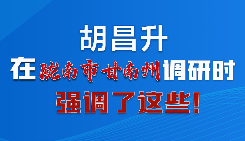圖解|胡昌升在隴南市甘南州調研時強調了這些！