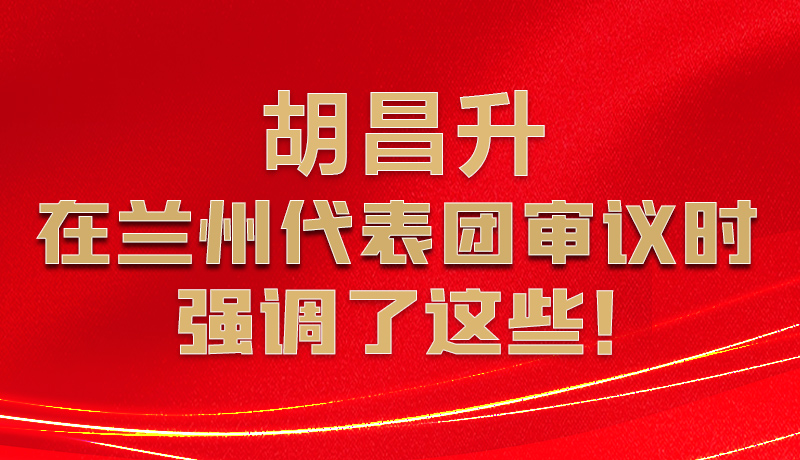圖解|胡昌升在蘭州代表團(tuán)審議時(shí)強(qiáng)調(diào)了這些！