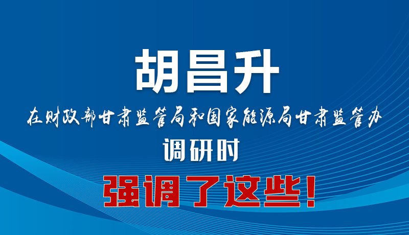 圖解|胡昌升在財(cái)政部甘肅監(jiān)管局和國家能源局甘肅監(jiān)管辦調(diào)研時(shí)強(qiáng)調(diào)了這些！