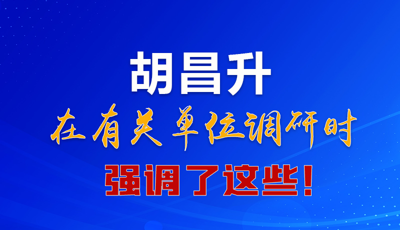 圖解|胡昌升在有關(guān)單位調(diào)研時強調(diào)了這些！
