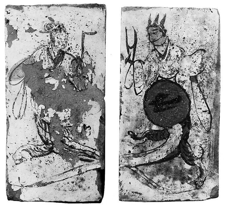 高臺縣博物館藏魏晉墓出土的女媧、伏羲畫像磚