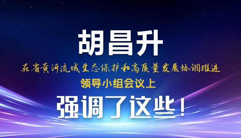 圖解|胡昌升在省黃河流域生態(tài)保護和高質(zhì)量發(fā)展協(xié)調(diào)推進領導小組會議上強調(diào)了這些！
